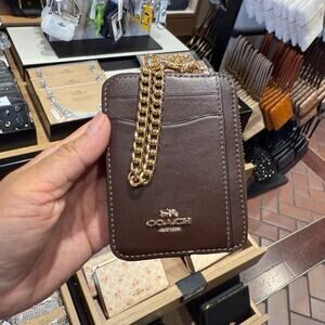 Coach Zip Card Case CCV89 calf leather/Gold/Maple